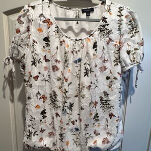 Elegant Floral Butterfly Print Women's Blouse